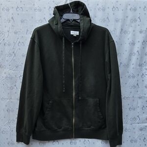 Goodfellow & Co. Dark Green Cotton Zip-Up Hoodie Size XL